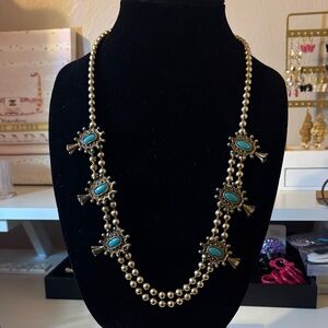 Vintage Native American Style Squash Blossom Necklace